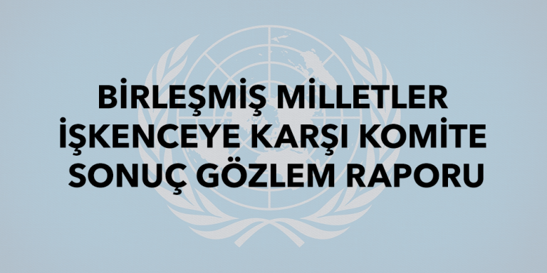 BM İşkenceye Karşı Komite Sonuç Gözlem Raporu Görsel